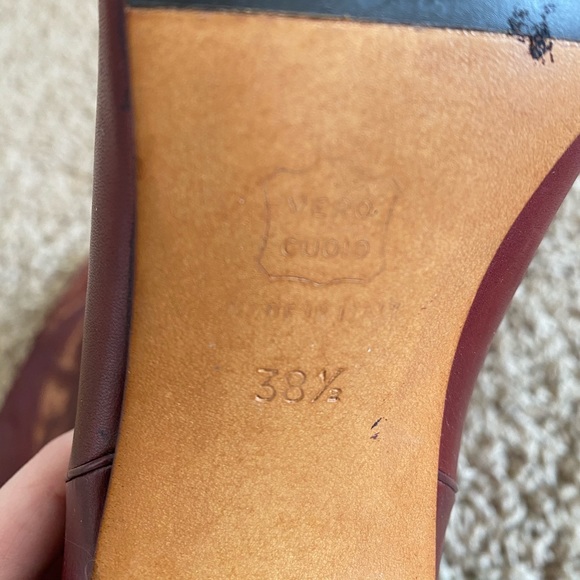 Red leather boots with heel - Picture 5 of 6